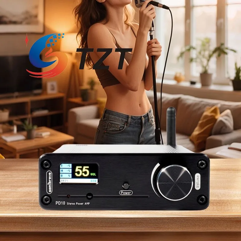 

TZT Semiberve PD10 200 Вт Bluetooth 5.2 Mini ES9038 аудиодекодер TPA3116x2 Hi-Fi стерео усилитель мощности