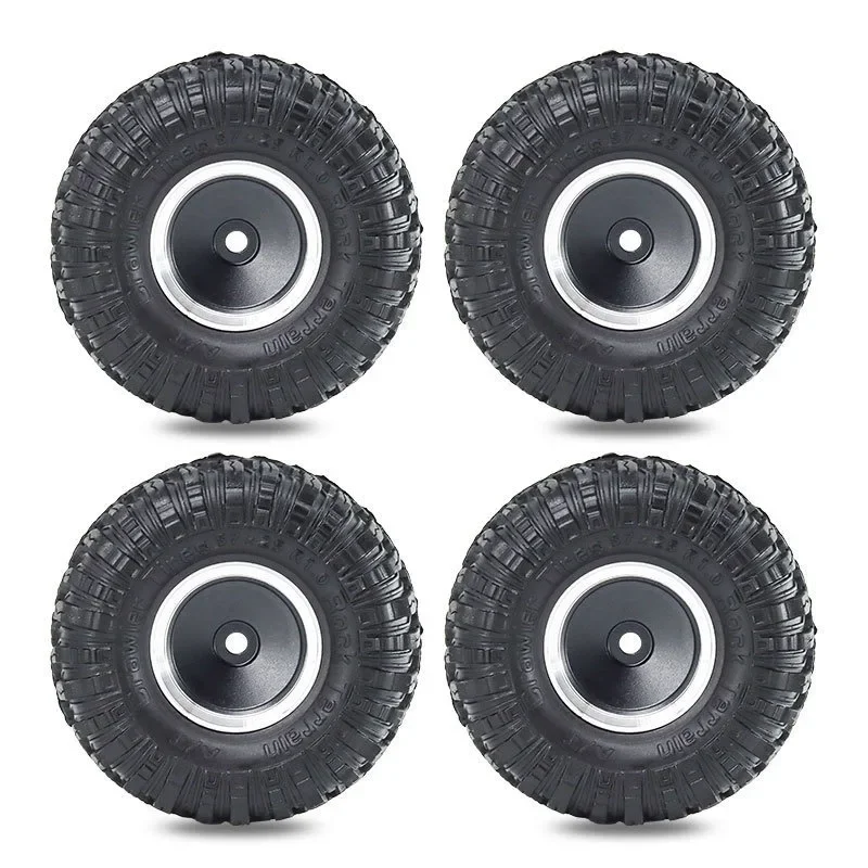 

4pcs 1.0" Metal Beadlock Wheel Tire Set For 1/18 RC Crawler Car TRX4M SCX24 D260 Upgrade Parts Accessories