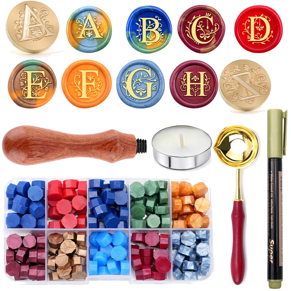 Wax Seal Letter Kit - Set Stempel Lilin Huruf Alfabet -