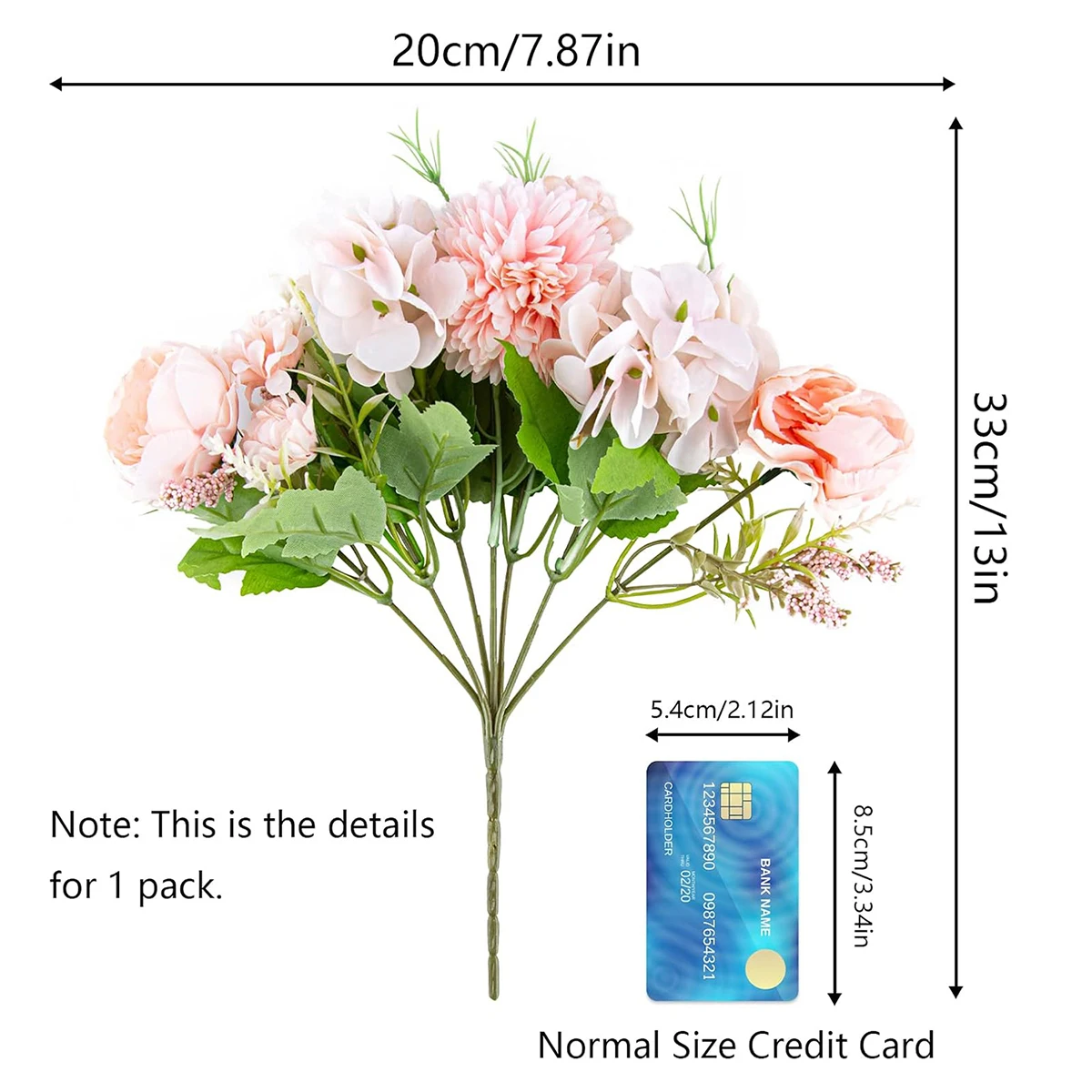 4 Stück Künstliche Blumen Seidenhortensien Festival Heimdekoration Garten Hochzeit Kranz Bouquet Tischzubehör Künstliche Pfingstrosen – Detail 7