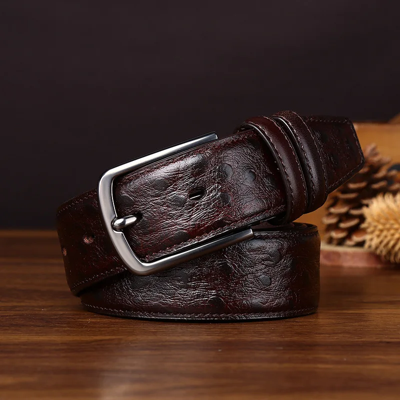 elegant-ostrich-grain-leather-belt-men's-genuine-leather-buckle-fashion-high-end-luxury-business-west-pants-waist-belt