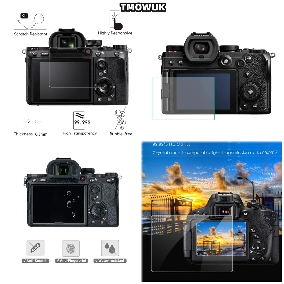 

For A9 A9II A7RII A7RIII A7R4 A7R4A A7SMII - Ultimate LCD Shield, 9H Toughness, Scratch-Resistant