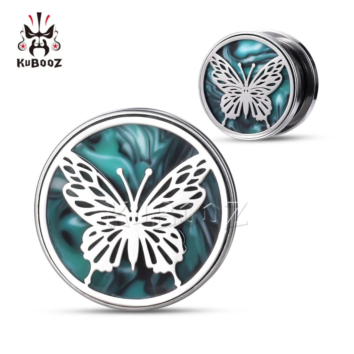 Wholesale Ear Gauges Plugs Butterfly Expander Stretcher Piercing Body Jewelry Stainless Steel Earrings 28PCS