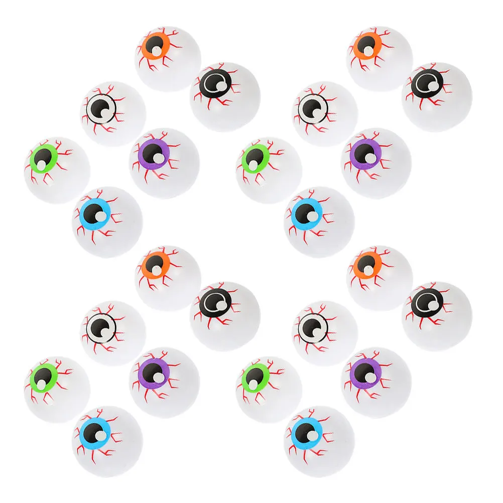 

24Pcs Halloween Fake Eyeballs 4cm Colorful Lightweight Scary Haunted Party Decor Props Round Eyeballs Plastic Eye Balls