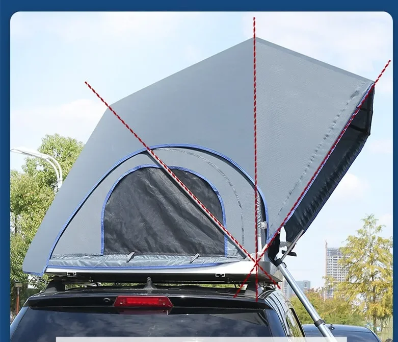 Auto open camping outdoor folding car roof tent with awning