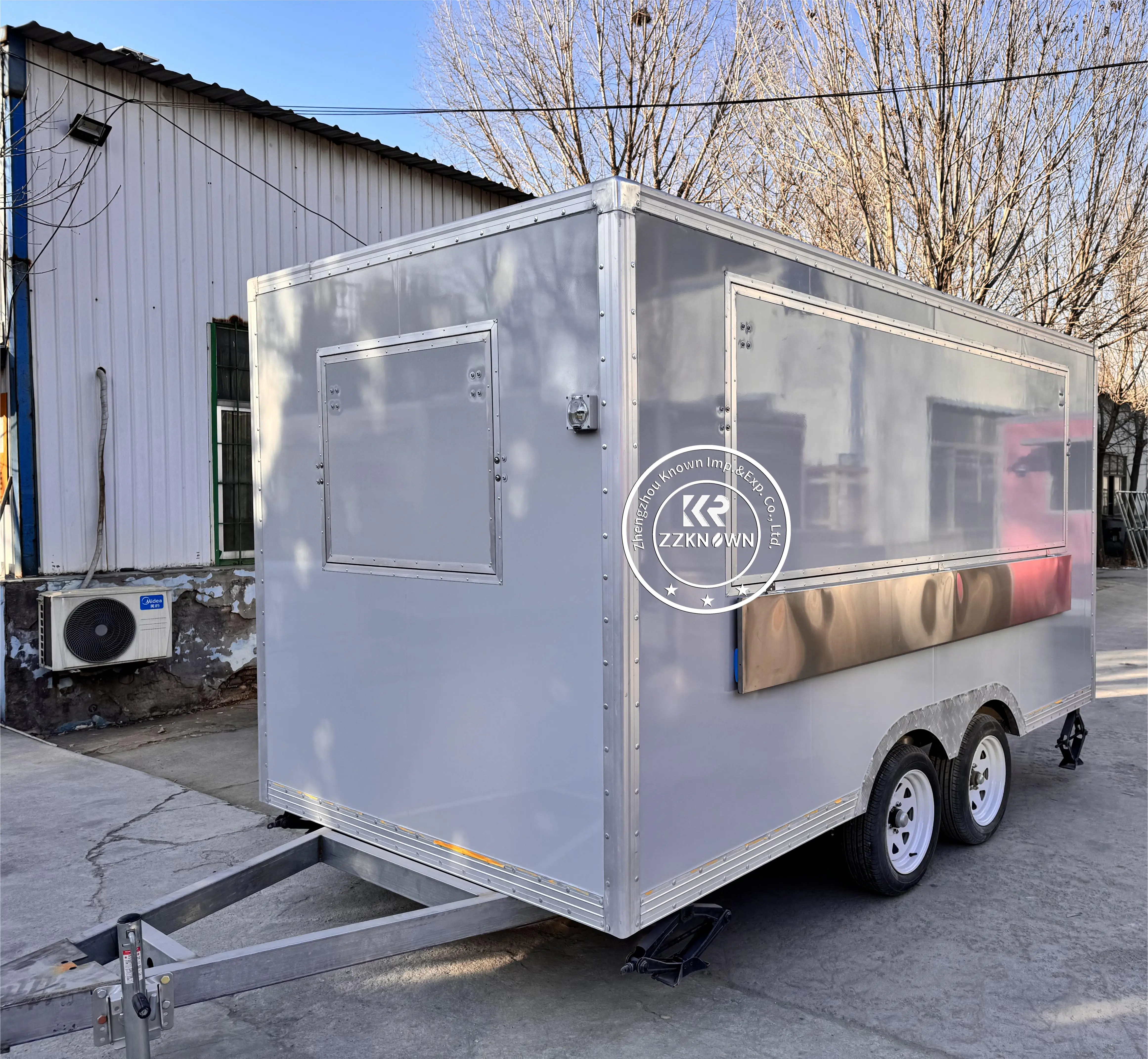 Commercial Mobile Food Truck Mobile Kitchen Full Equipments Snack Pizza Cart Fast Food Trailer