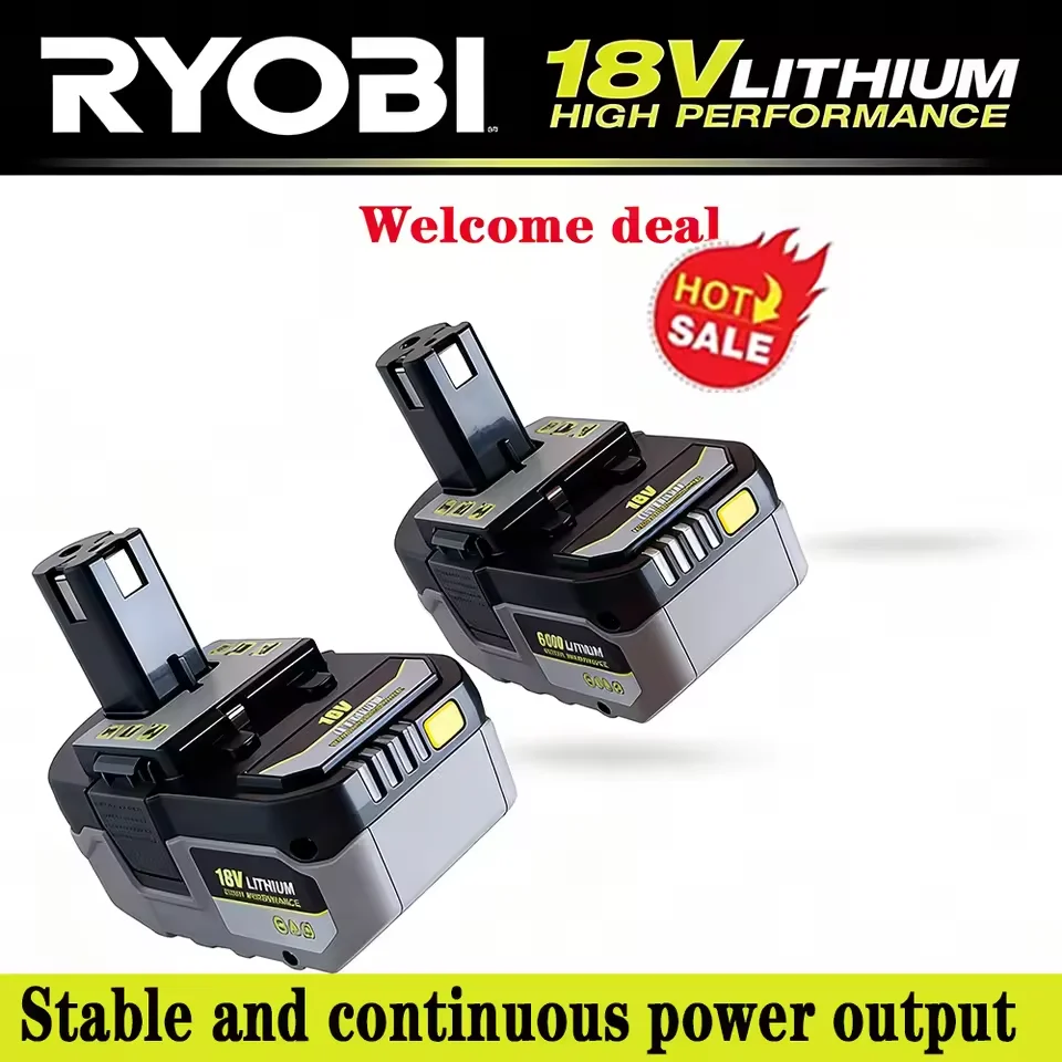 2026 RYOBI 18V ONE+ 6.0Ah Premium Lithium Rechargeable Battery New Upgrade Shockproof Long Endurance Cordless Tool Battery