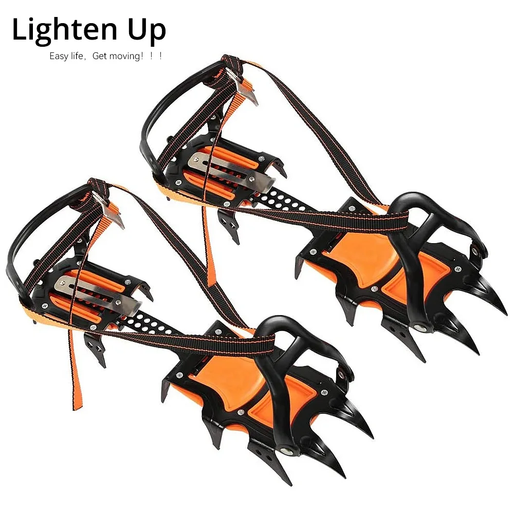 

Ice Snow Crampons Anti-Slip Climbing Gripper Shoe Covers Spike Cleats Stainless Steel Snow Skid Crampon For Sport 12 Tooth