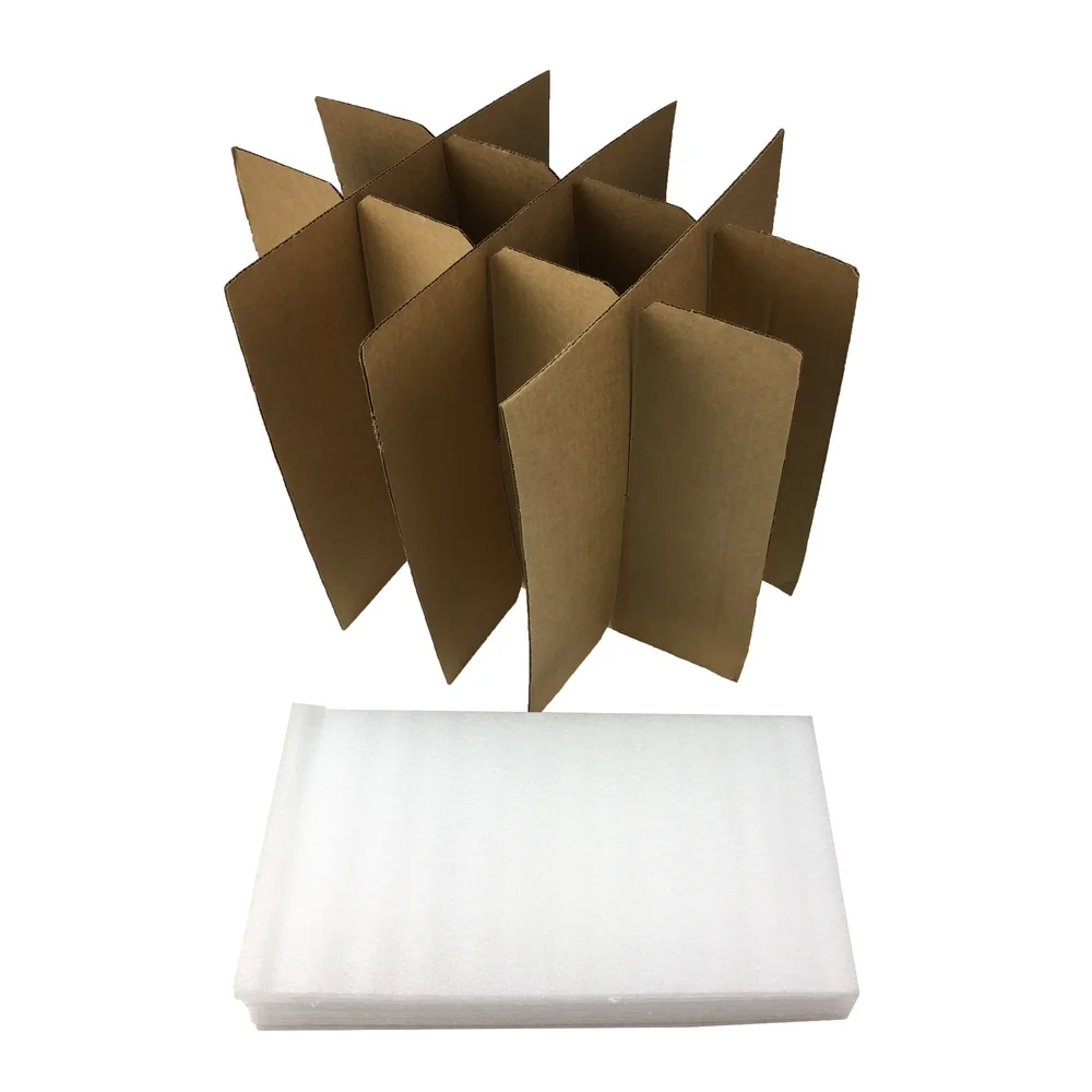 Kit de embalaje de cristalería con bolsas de espuma y divisor celular Movimiento seguro y almacenamiento de copas de vino y agua