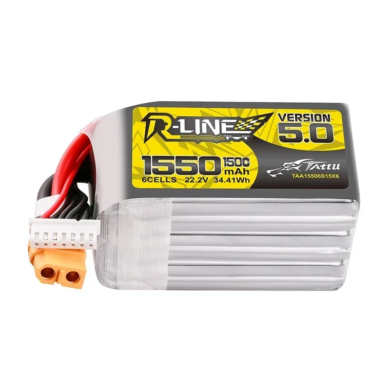 TATTU-R-LINE 5.0 22.2V 6S 1550mAh 150C LiPo Battery With XT60 Plug For RC Helicopter Quadcopter FPV Racing Drone Parts