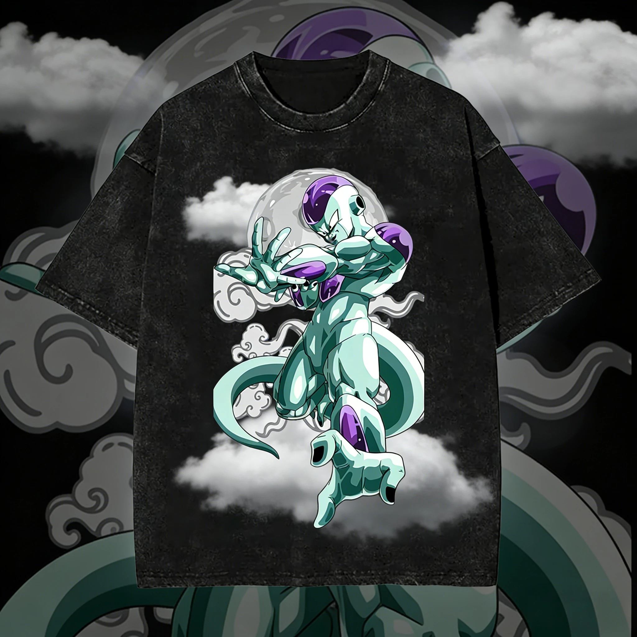 

Летняя футболка 2026 с принтом персонажей Dragon Ball, ретро-стиль, из чистого хлопка, с эффектом потертости, больших размеров, для взрослых и детей - повседневная модель