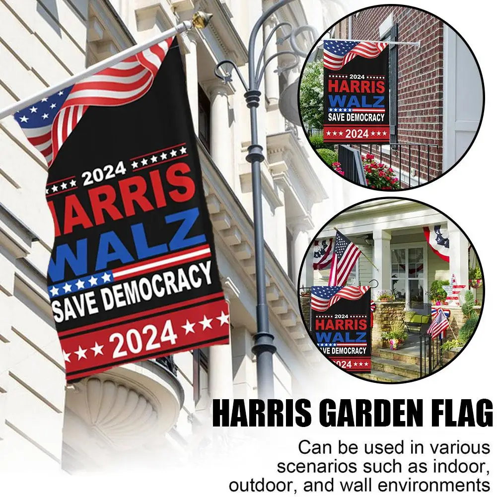 11.8 X 17.7Inch Kamala Harris 2024 Flag Double Sided Harris For President Flag With Vivid Color For Garden Lawn Yard Home D T4H1