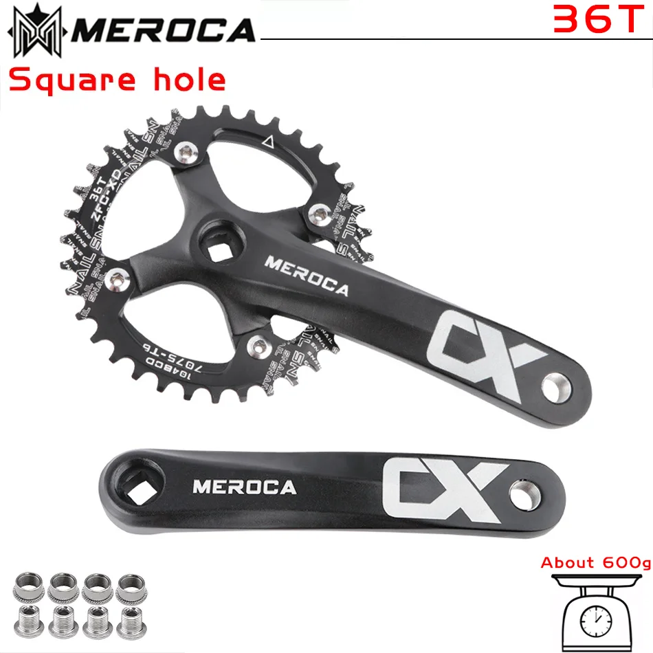 MEROCA CX Vierkant Gat Fiets Crankstel 104BCD Aluminium IXF Vierkant Gat Mountainbike Crankstel 170mm 32 T/34 T/36 T/38 T/40 T/42