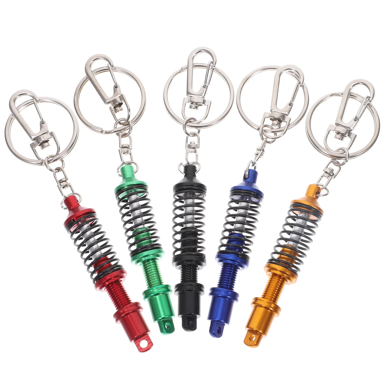 5 Pcs Shock Absorber Keychain Hanging Pendants Car Keyring Refit Keyrings Aluminum Alloy Auto Part Man