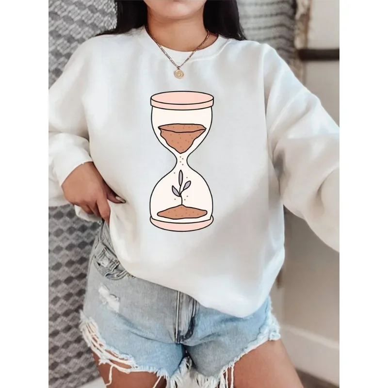 Women\'s Slim-fit Fashion Print Instagram Butterfly White Hoodie Streetwear Women  Women Clothing  Sweatshirt  Sweatshirts