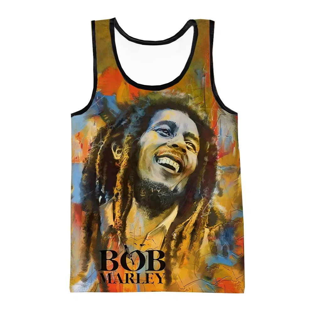

Men Tank Top Rock Bob Marley Hip Hop Punk Harajuku Sleeveless Shirt Fashion Trend Gym T-shirt Man Casual O-neck Breathable Vest