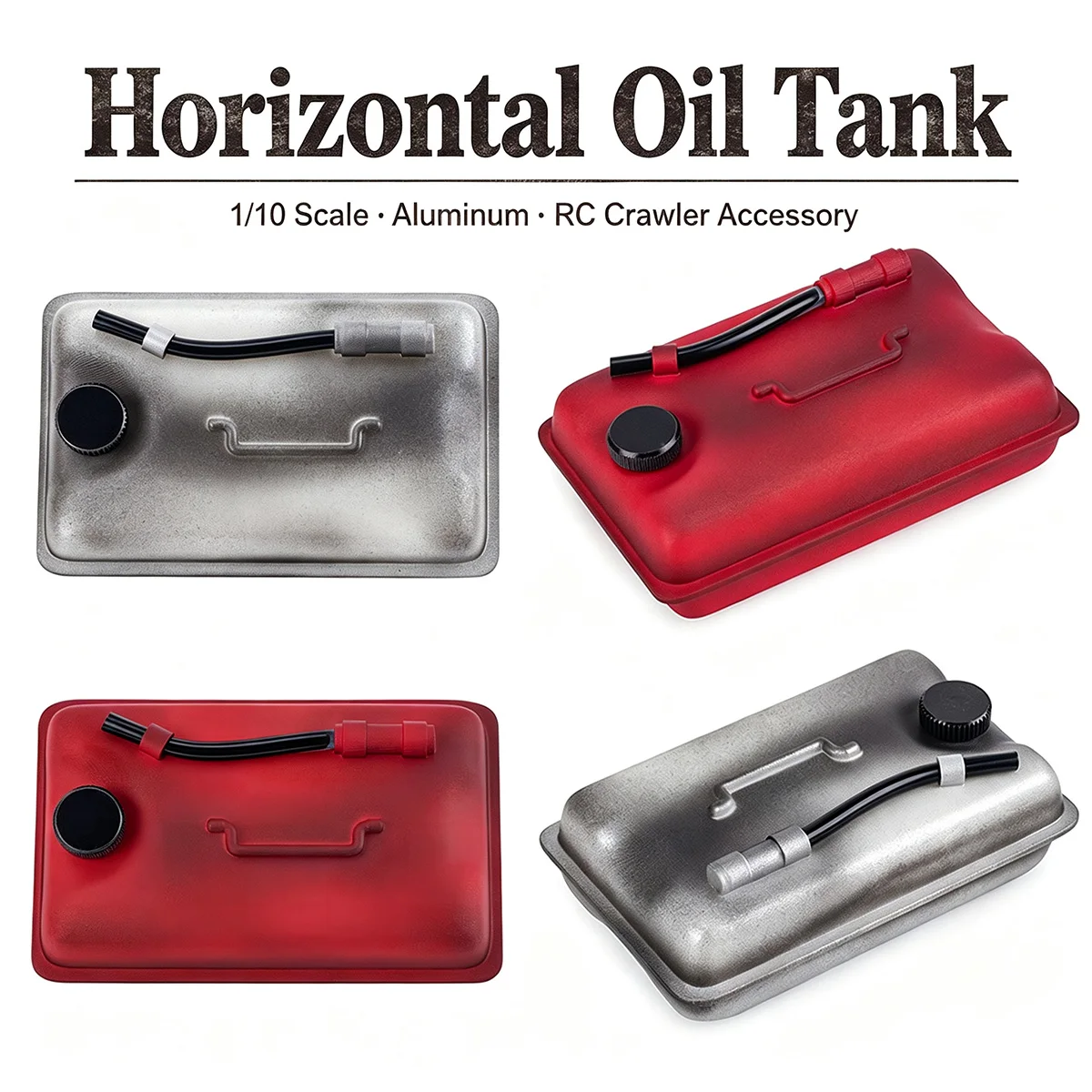 1Pcs Horizontal Oil Barrel for 1/10 RC Crawler – Plastic 3D Printed Scale Decoration for TRX4 Defender D90 D110