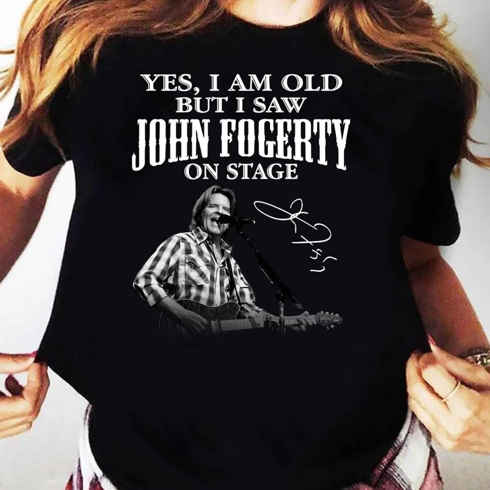 Yes Im old but I saw John Fogerty T-shirt Black Unisex All Sizes S-5Xl YY545