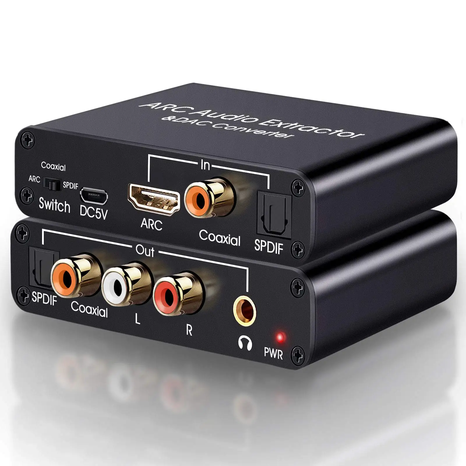 HDMI ARC Audio Extractor, Tendak 192KHz ARC Audio Extractor DAC Converter, Digital to Analog Audio Converter, Optical/SPDIF