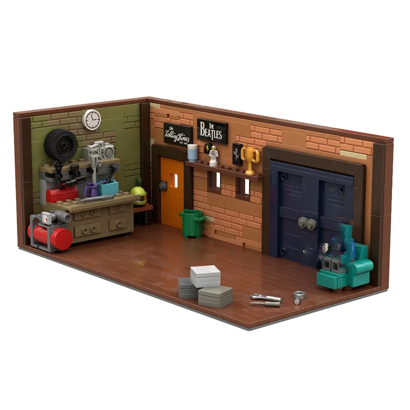 

516-piece MOC (Machine Sanctuary) garage model DIY building block toy for children's birthday gifts.