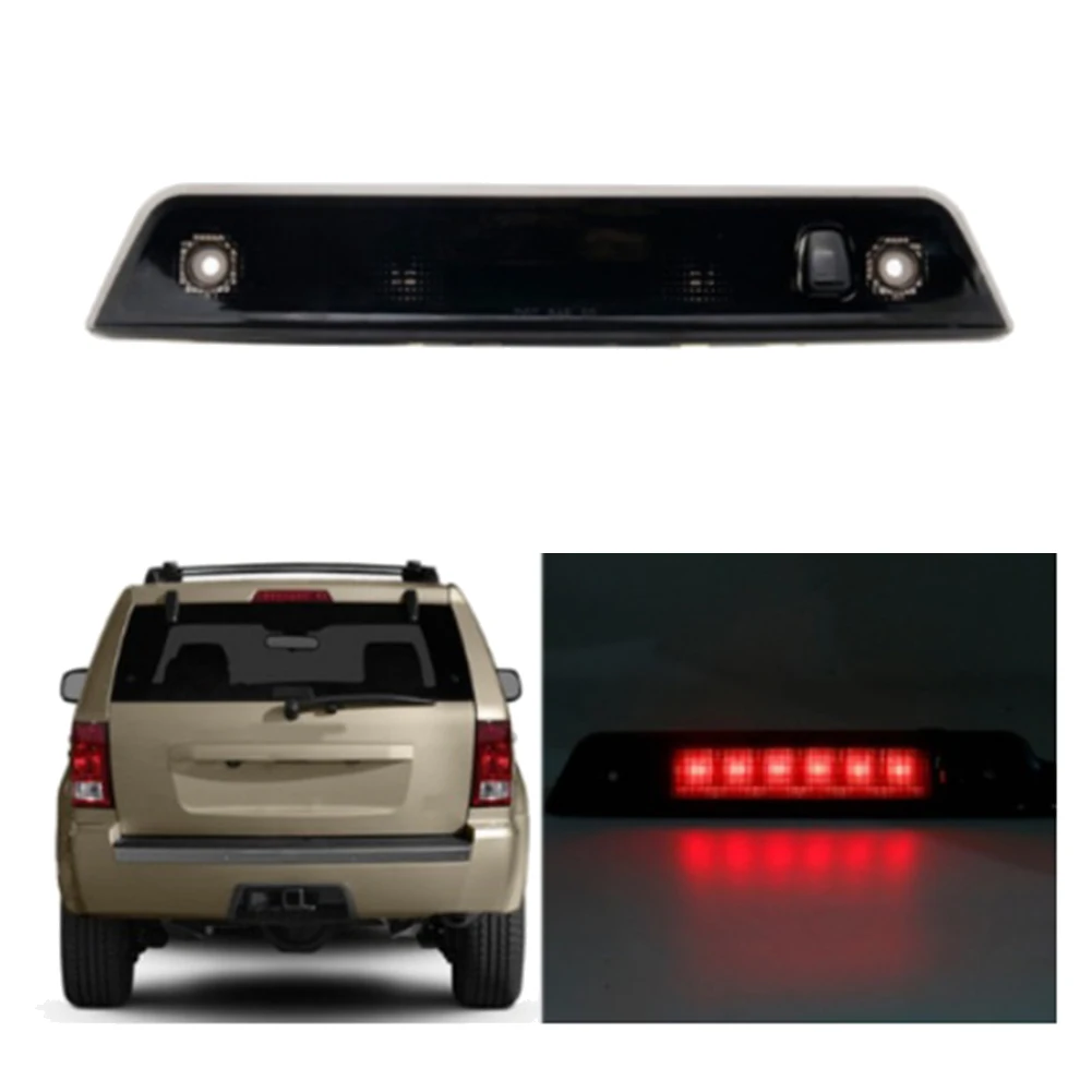 Para 2005-2010 Jeep Grand Cherokee High 3rd luz de freio LED luz traseira preta