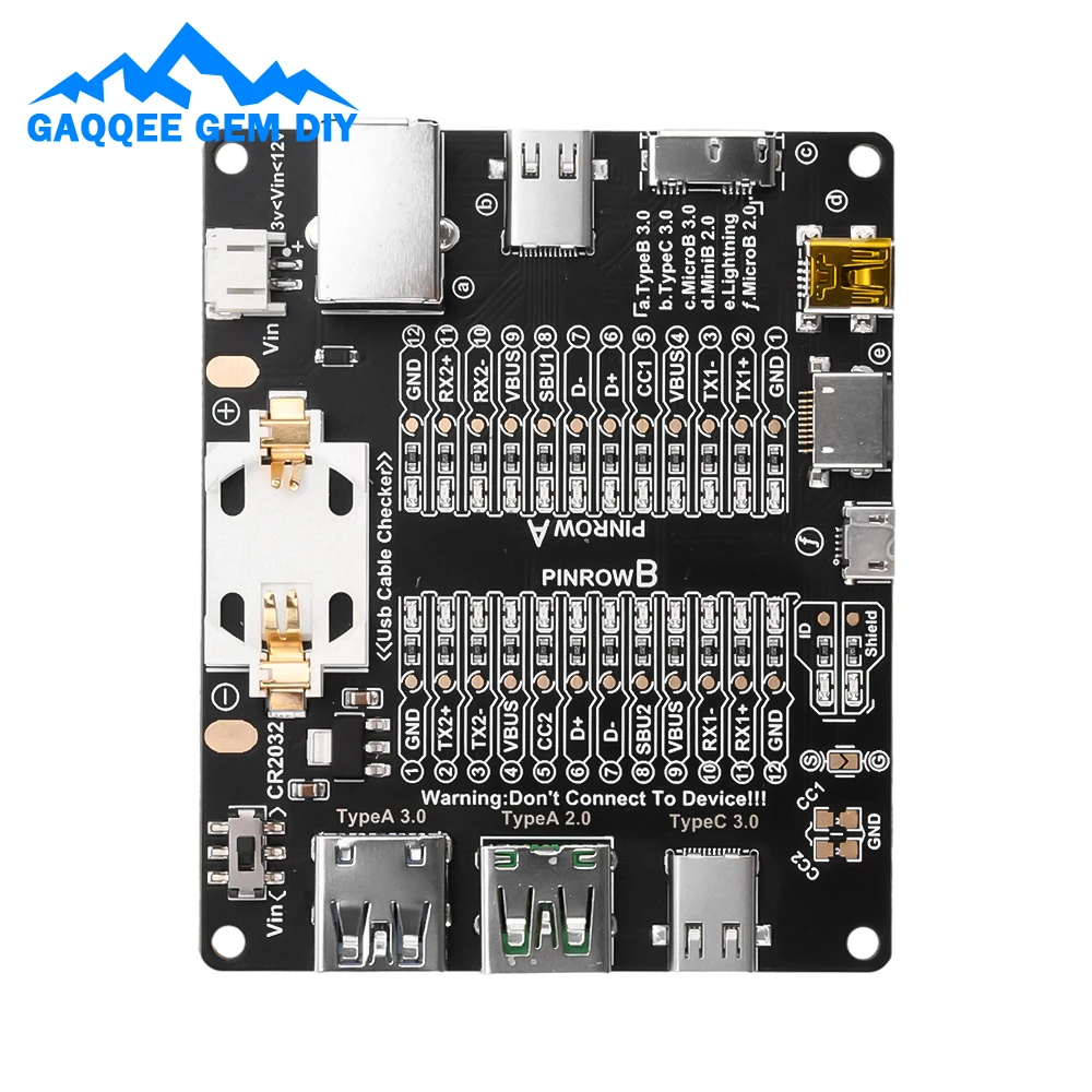 Módulo de teste usb multifuncional, testador de cabo usb, conexão de transferência de dados, detecção de status, interface completa com indicador