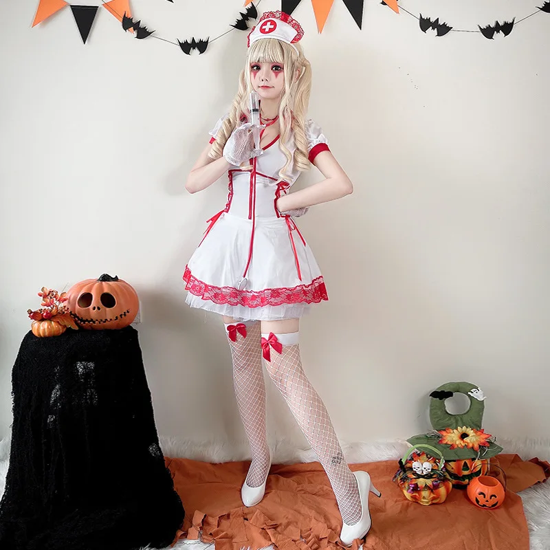 هالوين الكبار زي ماري ممرضة فستان الرعب غيبوبة زي الطبيب زي مثير فتاة حار كرنفال مرحلة الأداء