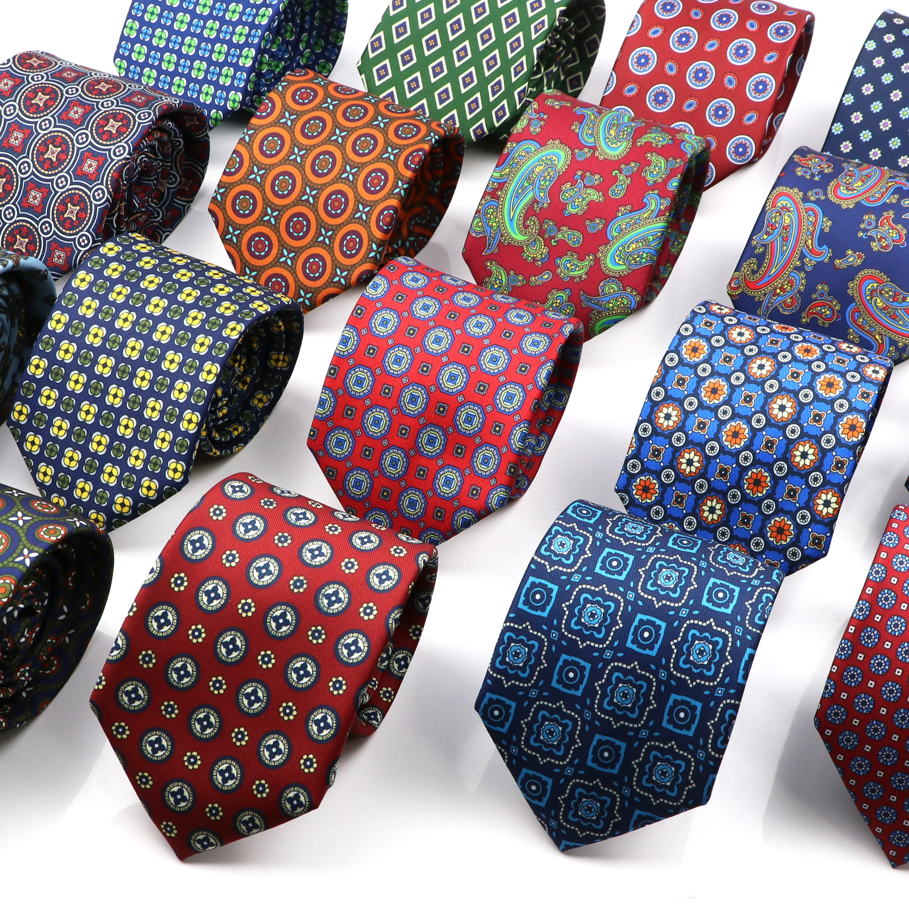 Super Soft Bohemian Silk Ties Men\'s Fashion 7.5cm Necktie For Men Wedding Business Meeting Gravata Colorful Novelty Printing Tie