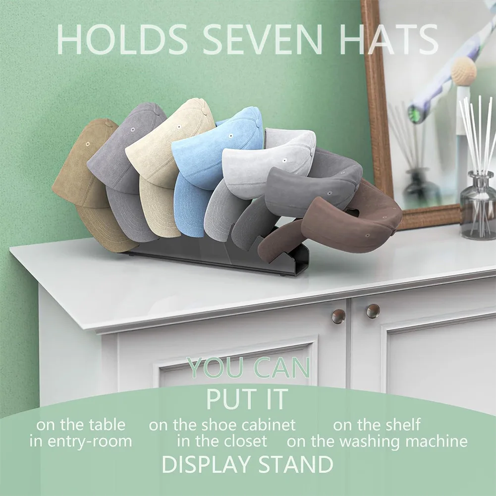 Hat Stand for Baseball Caps Acrylic Baseball Caps Display Organizer Hat Display Stand for Bedroom Living Room Closet Dresser