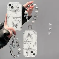 Luxury Butterfly Laser Chain Phone Case For Infinix Hot 30 40 40i 30i 30Play TECNO SPARK GO2024 20 20C ZERO30 4G SMART 8 7 Cover