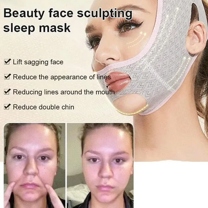 Nieuw Ontwerp Chin Up Masker V Line Vormgeving Gezichtsmaskers Face Sculpting Slaapmasker Gezichts Afslankband Face Lifting Riem