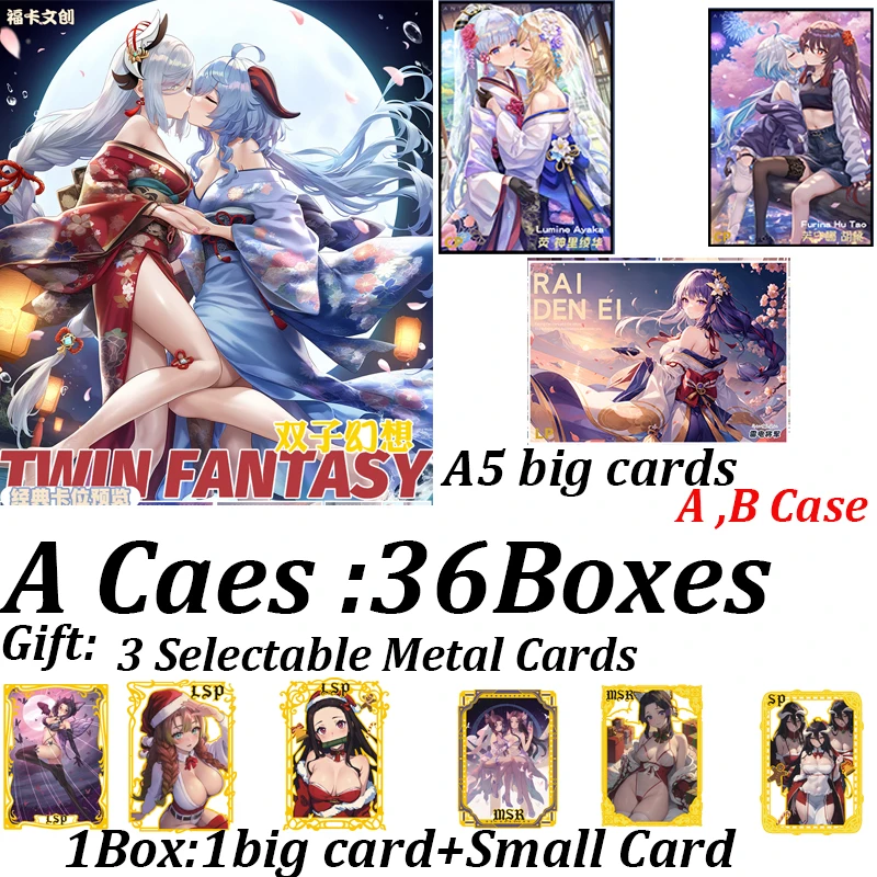 New Waifu Card TWIN FANSTASY A5 Size Goddess Board Shenhe Ganyu Hutao Doujin Booster Box Hobby Anime CP Rare Card Toy Gifts