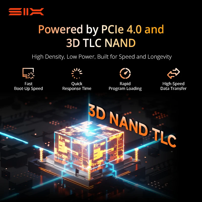 ENAM SSD M.2 PCIe Gen4x4 2TB, NVMe 2.0, 3D TLC, Kecepatan Baca Hingga 7400MB/s, 1000K IOPS, 1200TBW, Penyimpanan Internal Ultra-Cepat