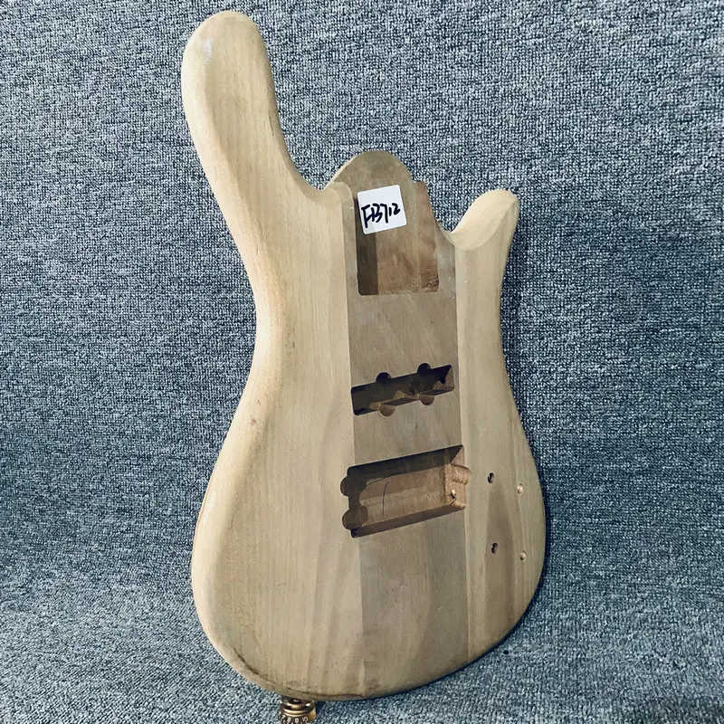 FB712 Wood Cracks Unfinished Electric Bass Body Active Pickups for 5 or 6 String Bass Replace Damages Guitar DIY Parts
