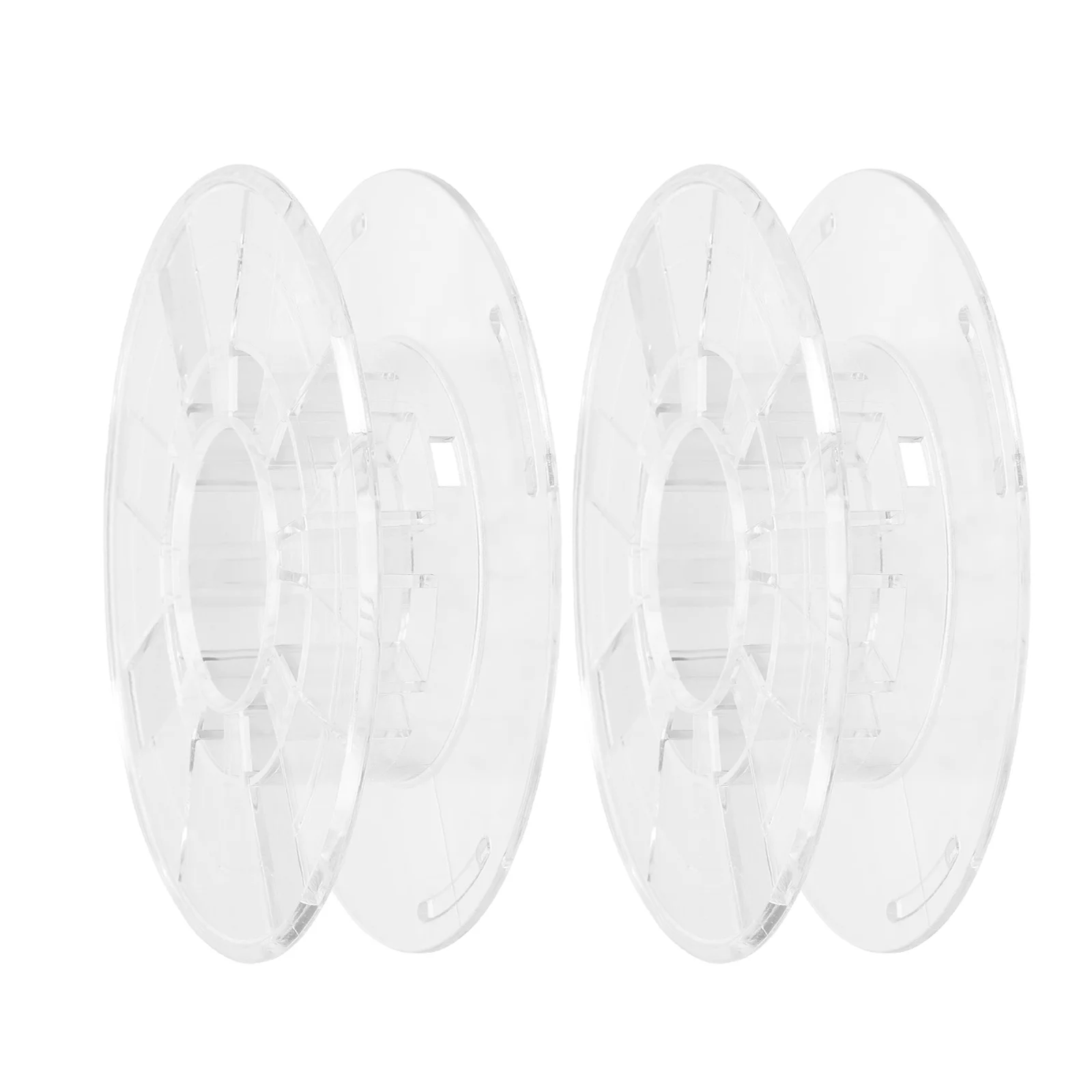 

2Pcs 3D Printer Filament Spool Transparent Reusable Plastic Reel Holder Tangle-Free Winding Rack for Office Workshop