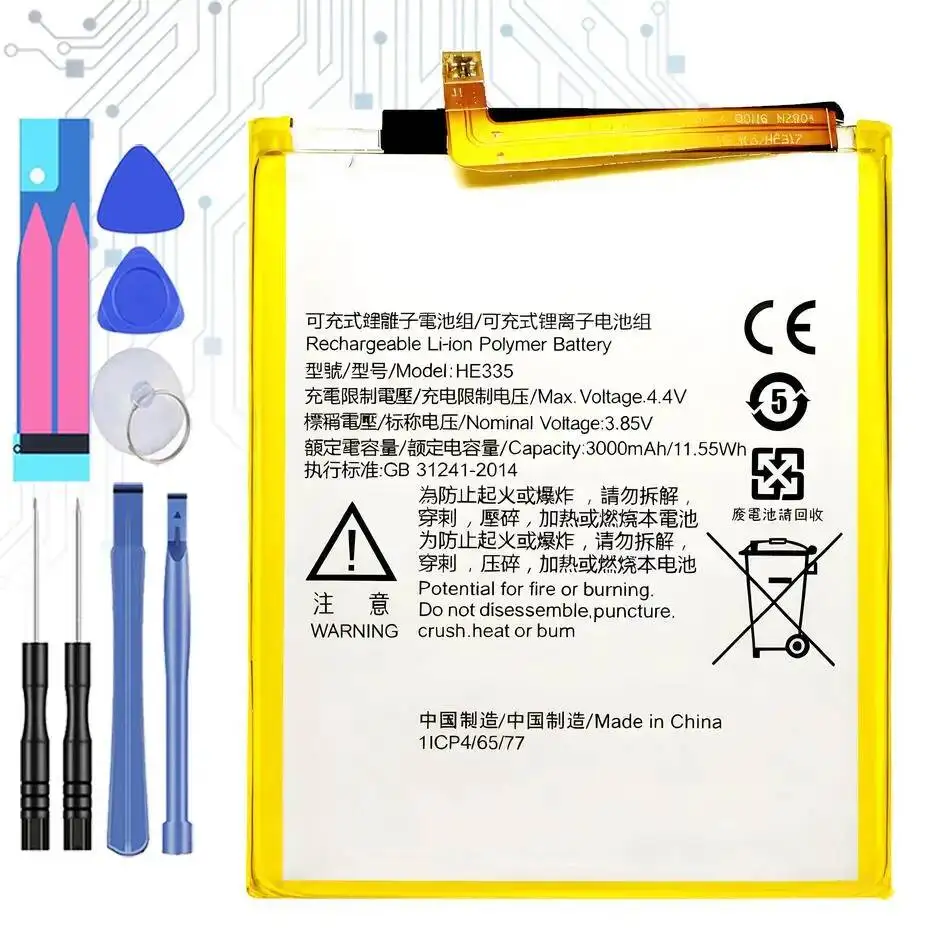 

HE335 For Nokia 6 TA-1000 TA-1003 TA-1021 TA-1025 TA-1033 TA-1039 3000Mah Mobile Phone Battery High-Capacity