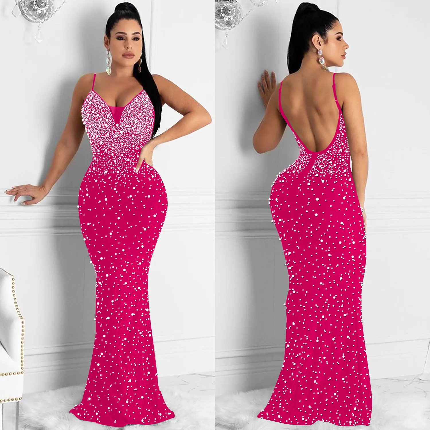 Bal Trouwjurk Jurken Prom Bruids Met Staart, Strass Kristallen Parels Backless Bruiloft Avond Prom Jurk Baljurk Luxe Jurk