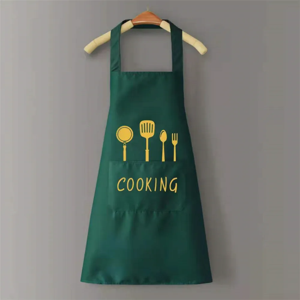 Hand-Wiping Apron Waterproof Anti-Oil Nordic Fashion Knife and Fork Sleeveless Kitchen Gown Men's and Women's Home Work Cloth