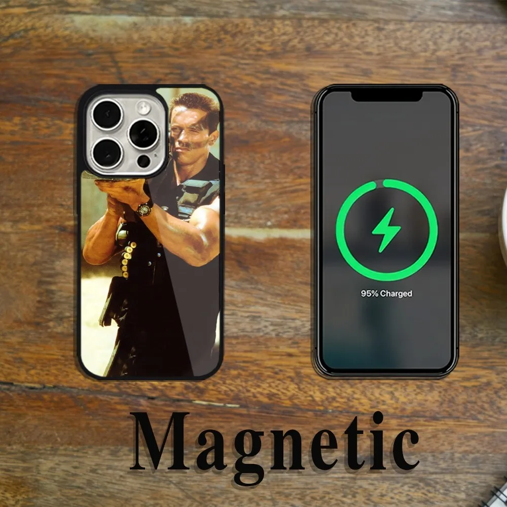 Arnold Schwarzenegger movie Commando 1985 Phone Case Magsafe Magnetic For iPhone 11 12 13 14 15 Pro Max Plus Wireless Charging