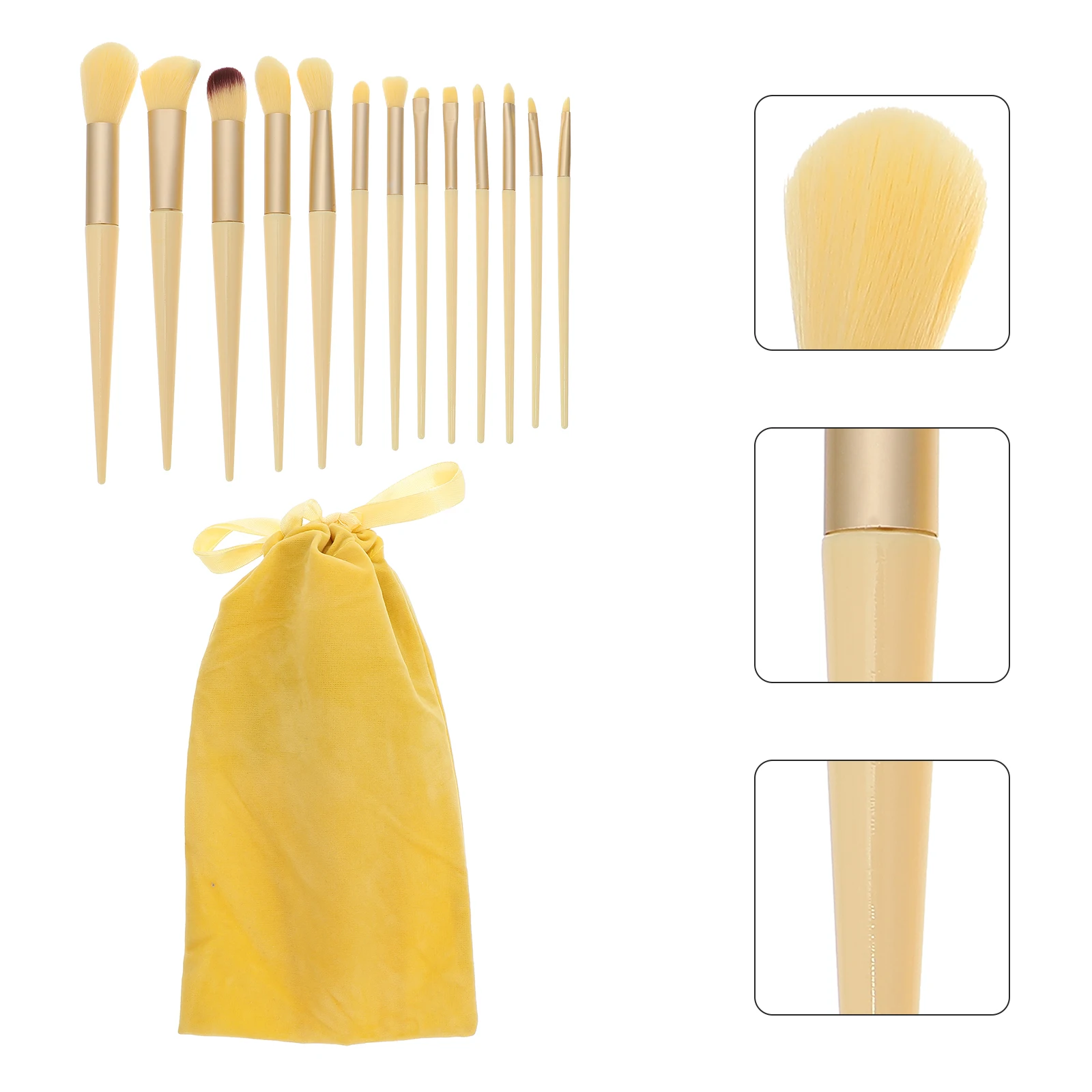 1 set 1 set set di pennelli per trucco manico lungo in fibra artificiale portatile fard in polvere ombretto strumenti di bellezza per il viso forniture per il trucco delle donne