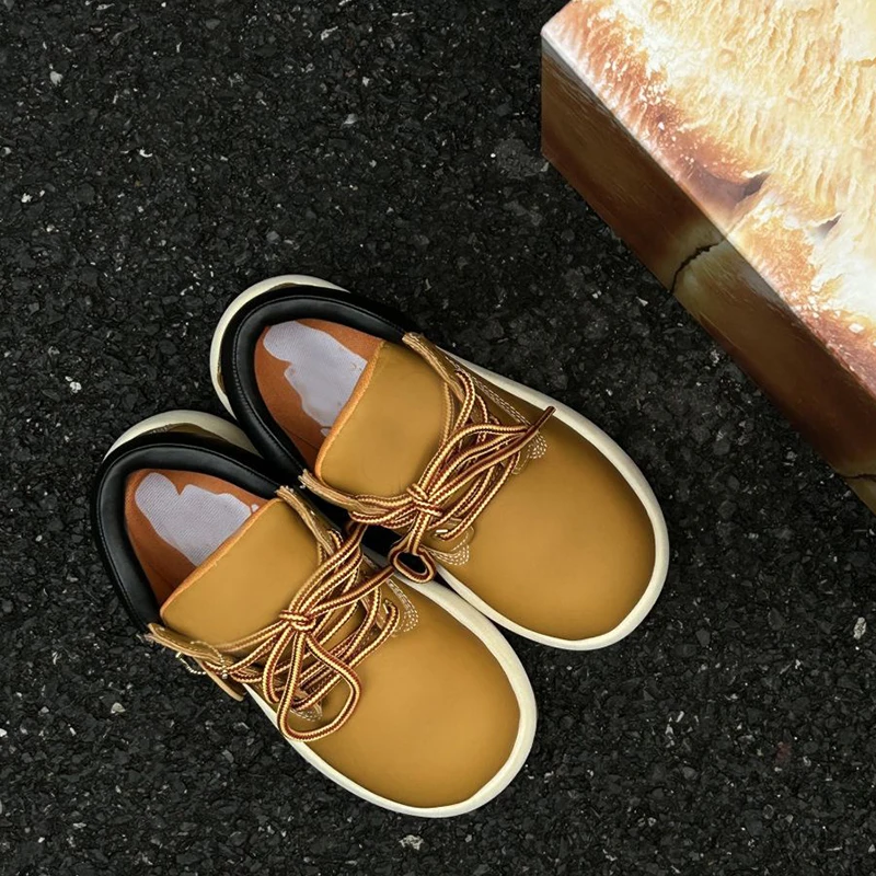 

Версия Q, мужские ботинки для хлеба, новые мужские ботинки для пары, милые уличные повседневные желтые ботинки с большой головой, модные