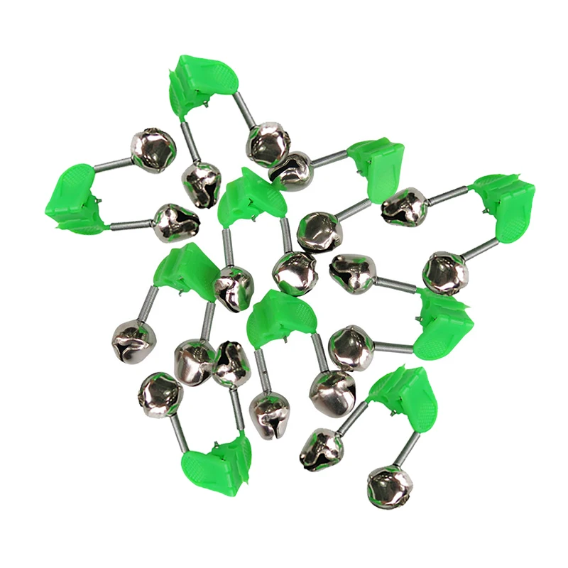 10Pcs Plastic Fishing Alarm Bells Double Ring Snap Clip Fish Bells For Fishing Rod Accessories