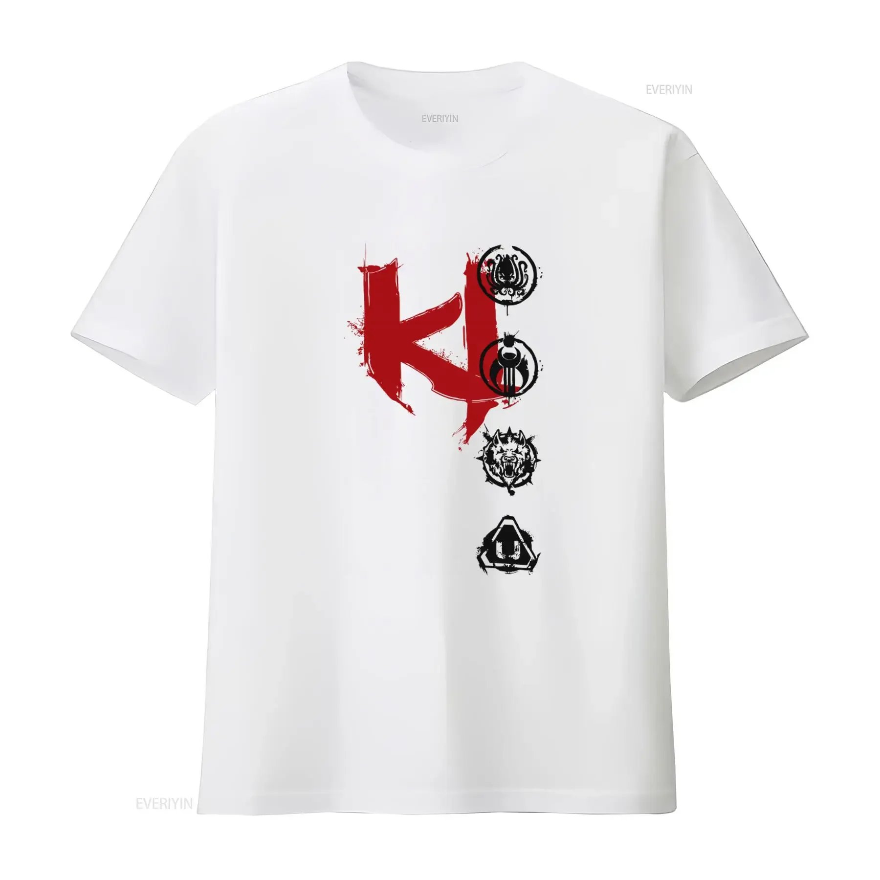 Killer Instinct Mens T Shirt Stylish Initials Logo with Four Emblems Print vintage Washed designer clothes Soft graphic