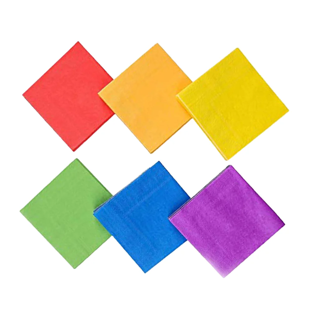

120 Pcs Colorful Napkin Yellow Tissue Paper Cartoon Facial Party Towels Disposable Absorbent Exquisite Design Essential Supplies