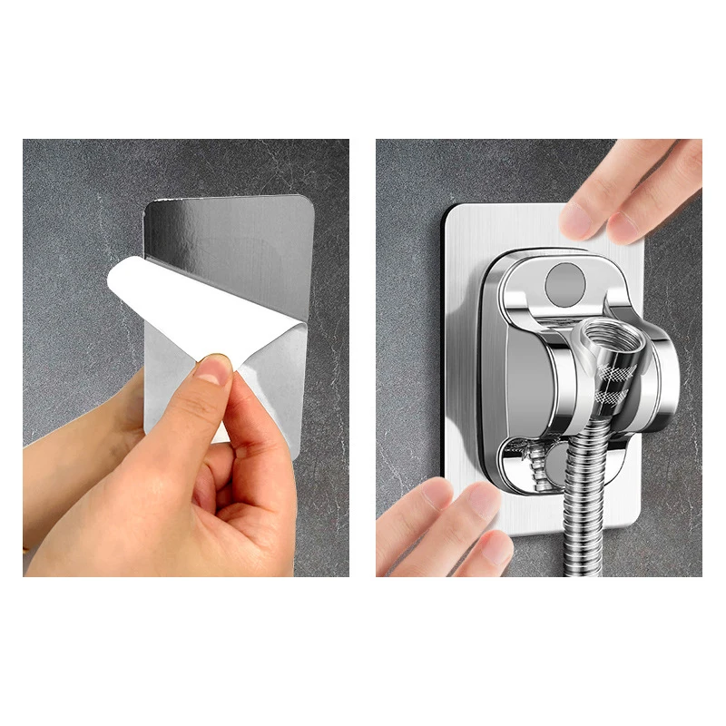 Self-Adhesive Shower Arm Head Holder Adjustable Wall Mounted Fixed Base Plate Bracket For Bathroom Accessories