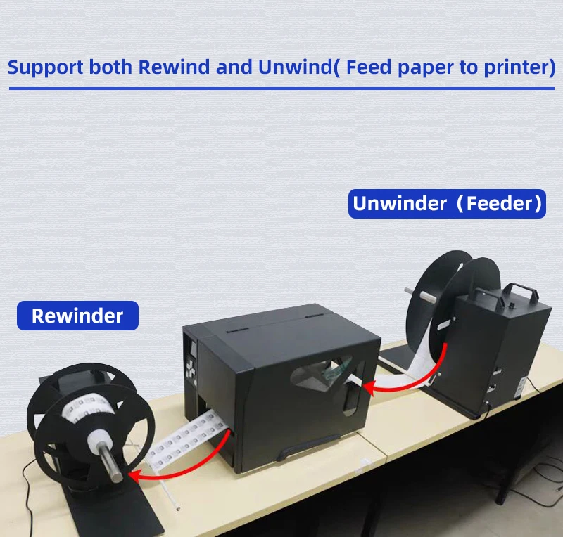 Automatic Thermal Label Printer Rewinder Bsc A6 Label Unwinder and Rewinder Barcode Label Rewinding Machine