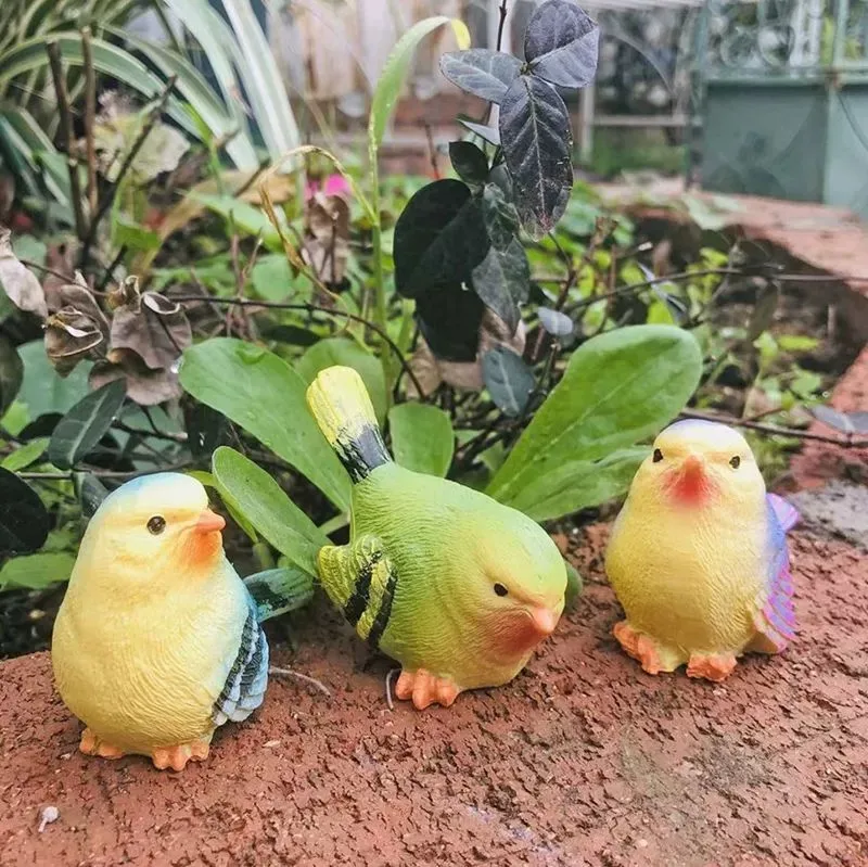 

Набор из 3-х статуй птиц ручной работы из смолы, фигурка птиц, украшение для уличного внутреннего украшения на лужайке и дворе