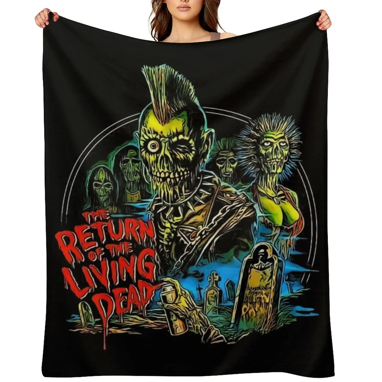 

Return of the Living Dead Tarman Poster Art Throw Blanket Quilt Plaid Flannel Fabric For Decorative Sofa Blankets