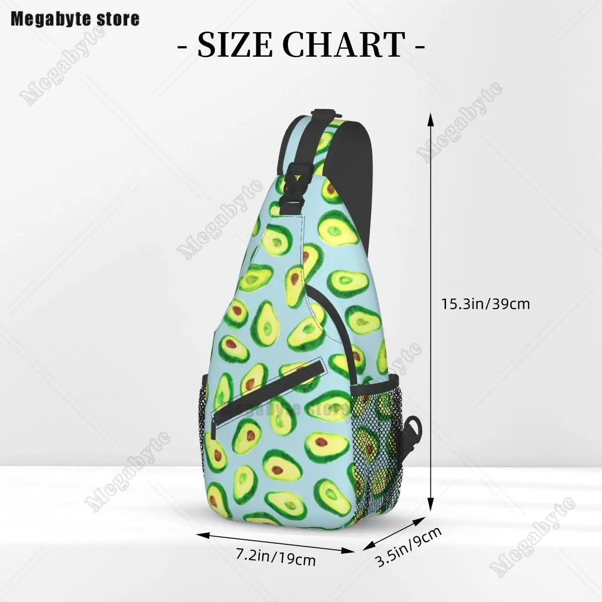 Avocado Love Shoulder Bags Kawaii Fruit Print Streetwear Chest Bag Travel Outdoor Style Sling Bag Graphic Design Small Bags