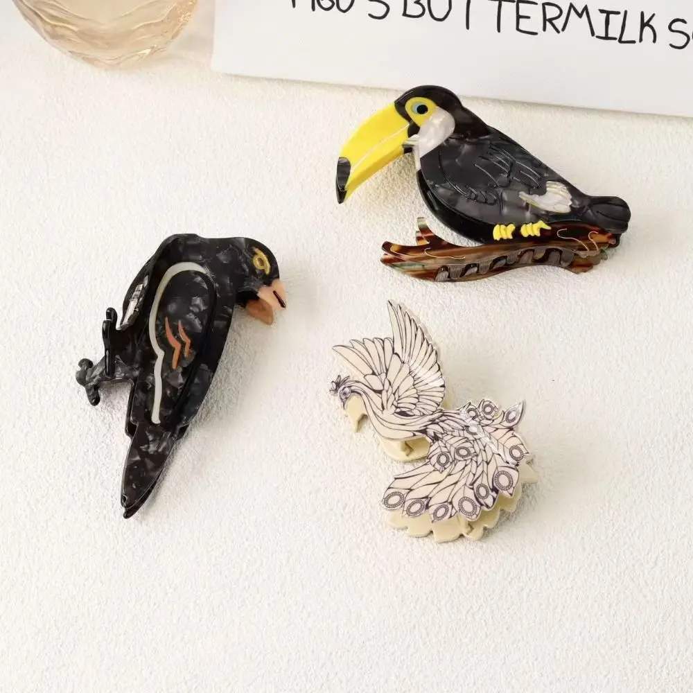 パーソナライズされたかわいい酢酸髪爪把握キツツキ鳥ヘアクリップ帽子クリエイティブ漫画動物サメクリップ毎日